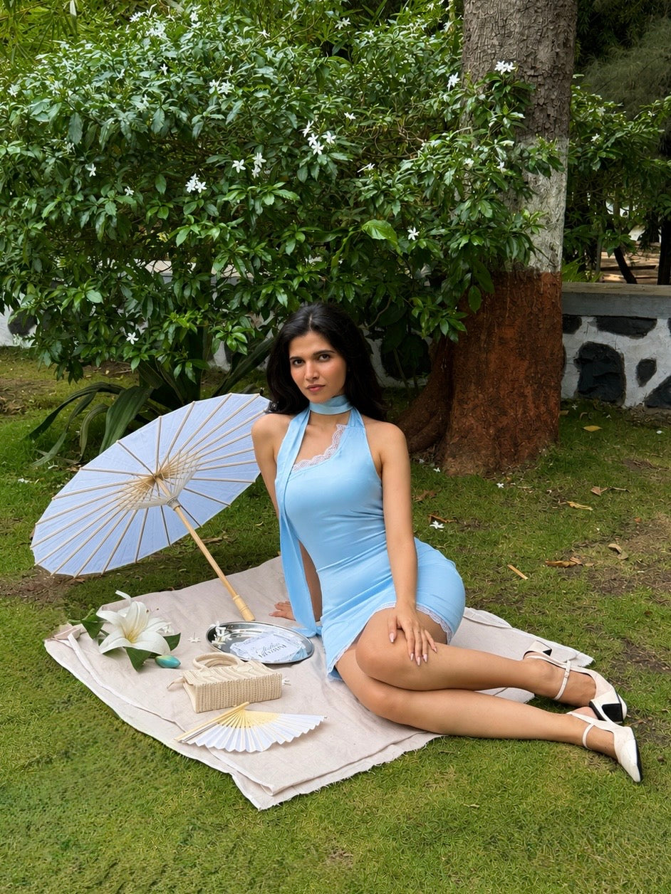 The Bloom Satin Mini - Powder Blue