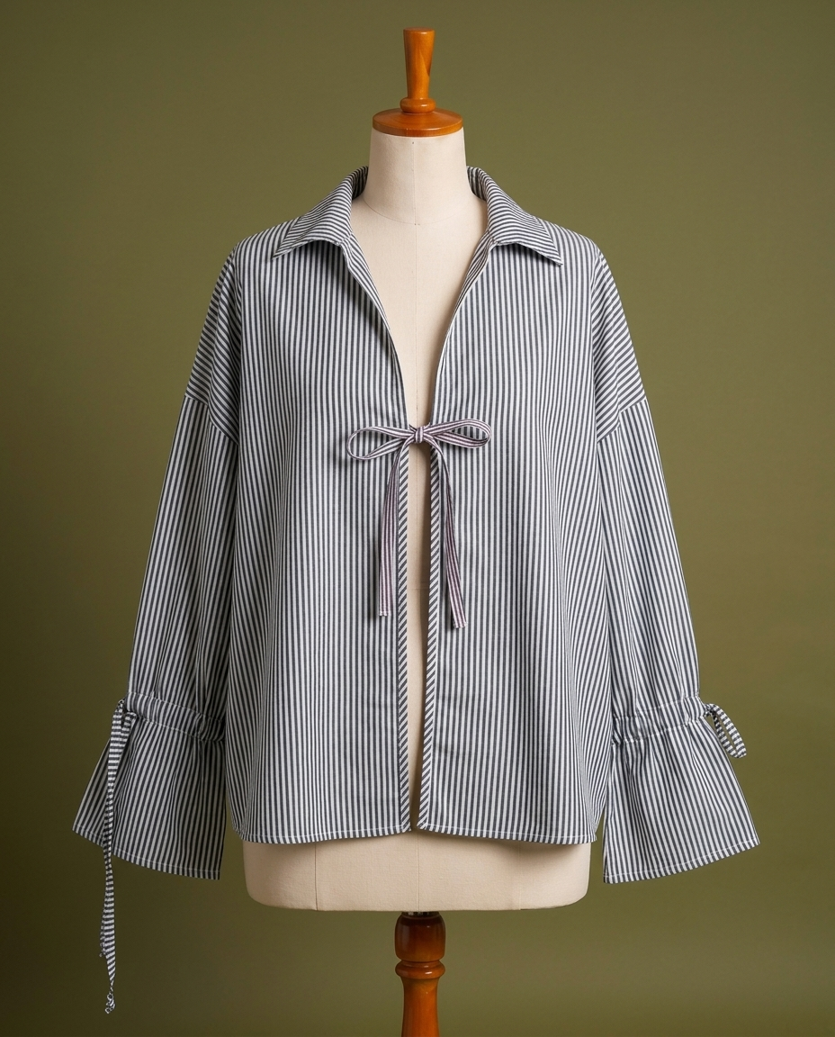 Striped Tie-Front Shirt