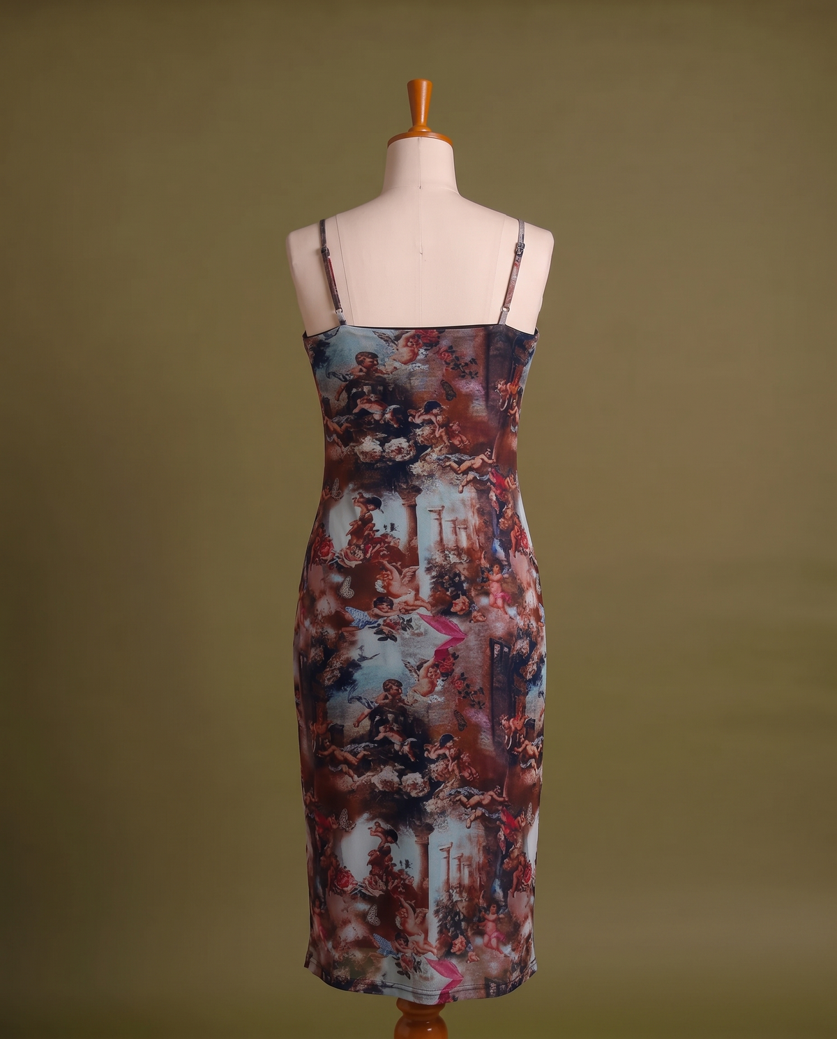 Vintage Art Print Slip Dress