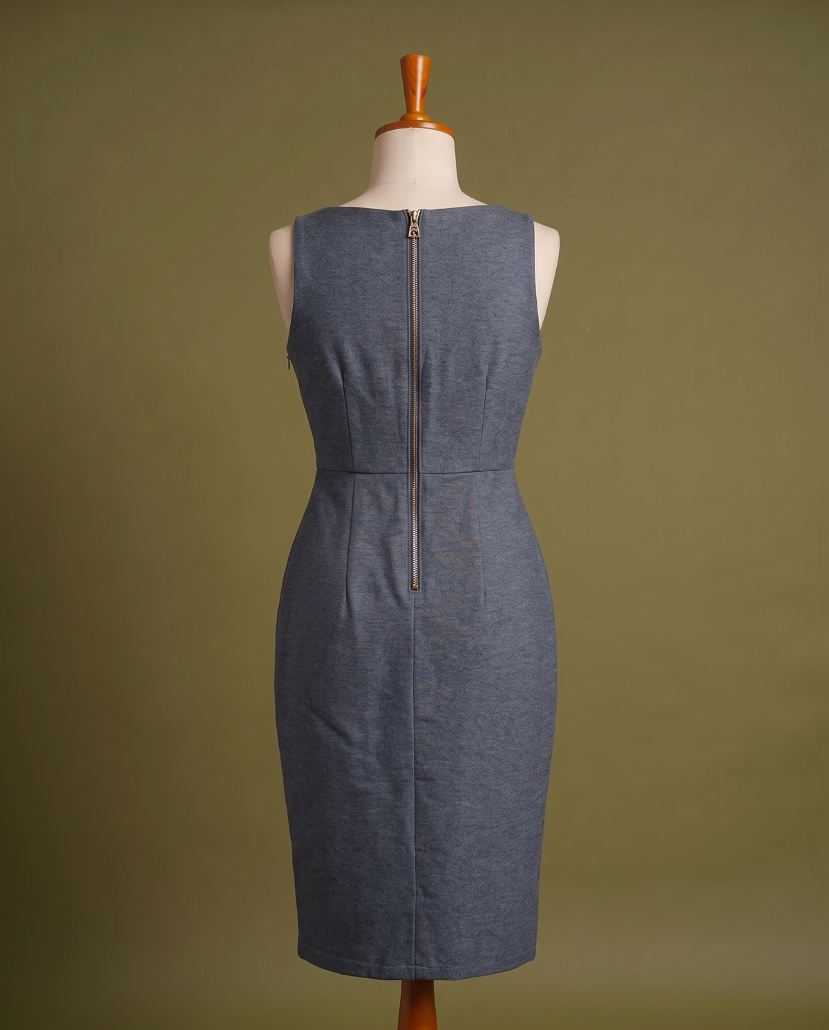 Tailored Grey Midi Dress