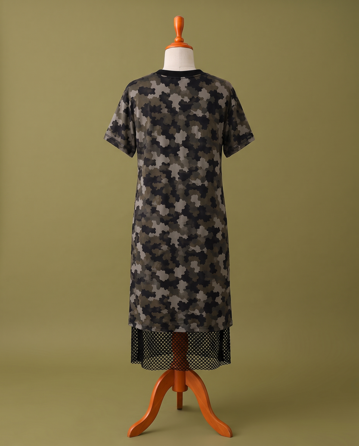 Camo layered dress, back